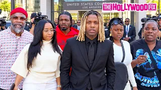 Lil Durk's Wife India Royale, Family & Friends Attend His Trial At Court In Downtown Los Angeles, CA