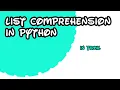 python in tamil what is list comprehension