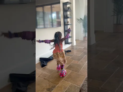 Mom Catches Daughter skating for the first time ! #shorts