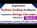 Python Coding Problems for upcoming Placements Python String related Coding Problems Part-5