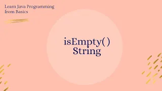 String isEmpty method in Java