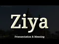 Ziya: Pronunciation and Meaning