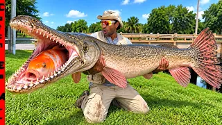 Catching DINOSAURS with PET FISH from Shore! **Flipping the 7ft Swamp Monsters with Massive Baits**