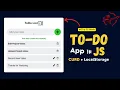 ToDo List App JavaScript LocalStorage DOM Manipulation