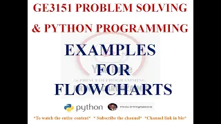 EXAMPLES FOR FLOWCHART GE3151 PROBLEM SOLVING AND PYTHON PROGRAMMING NOTES