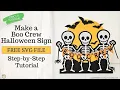Free Halloween Skeleton Boo Crew SVG DIY Boo Crew Sign with Cricut
