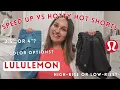 LULULEMON HOTTY HOT VS SPEED UP SHORT comparison review - 2 5 or 4 high vs low-rise colors