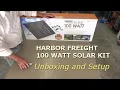 harbor freight 100 watt solar kit UNBOXING and SETUP