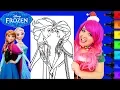 Coloring Anna Elsa Frozen Sisters GIANT Coloring Page Prismacolor Markers KiMMi THE CLOWN