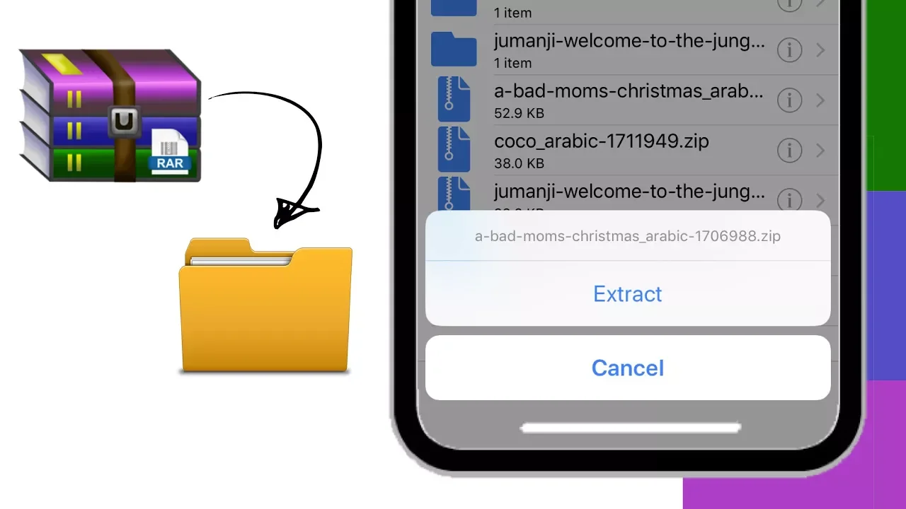 How To Create WinRar (Zip) files on iPhone & iPad. 