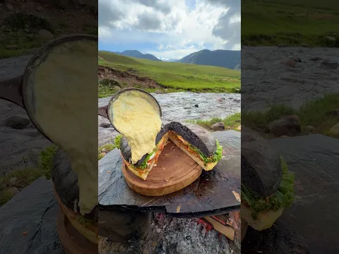Giant Burger in the Mountains by the River 🔥😍