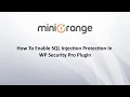 How to enable SQL Injection Protection in WP Security Pro Plugin WordPress Plugin