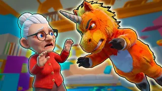¿Puede la ABUELITA escapar de BUDDY el UNICORNIO? (I Am Cat VR)