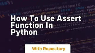 how to use assert function in python