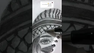 رسمت بنت فلسطينيه تلبس كوفيه طلب متابعه Explore Anime Viral Art Drawing Shorts 