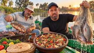 صح ينا الخال وطلعنا نصطاد رزقنا من النيل سمك بلطي مشوي دندنها