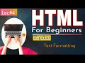 How to Text Formatting in HTML Text Formatting Basic Tags HTML tutorial for beginners