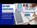 4 3 Not null constraint in SQL