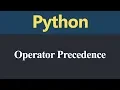Operator Precedence and Associativity in Python Hindi