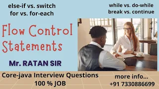 Core-java Interview Questions Flow Control Statements Mr Ratan sir 100 JOB 7330886699