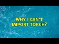 Why i can t import torch