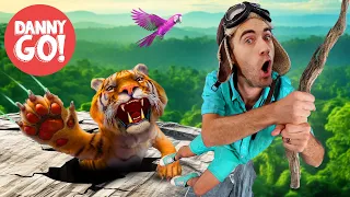 Download “Escape From Tiger Island!” (Jungle Adventure) 🐅🌴 Floor is Lava Game | Danny Go! Songs for Kids MP3