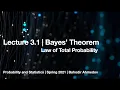 Probability Statistics Spring 2021 Lec3 1 - Bayes Theorem Law of Total Probability 3 problems