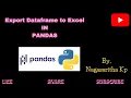 A - 13 EXPORT DATAFRAME DATA TO EXCEL
