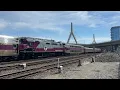 Three Combined MBTA Commuter Rail Trains and Double Rescues at Rush Hour Outside North Station
