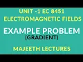 EC8451 ELECTROMAGENTIC FIELD EXAMPLE PROBLEMS GRADIENT