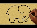 Elephant Coloring Pages for Kids - How to Draw an Elephant Very Easy
