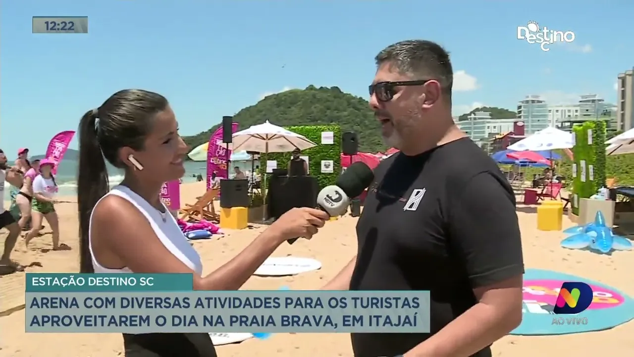 Estação Destino SC com diversas atividades para os turistas na Praia Brava, em Itajaí