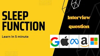 Sleep Function in JavaScript Frontend Interview FAANG