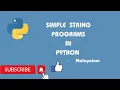 Python Strings Python Programming