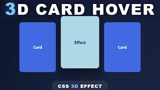 CSS 3D Card Hover Effect HTML CSS Tutorial