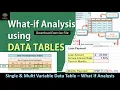 Session140 - What-If analysis in Excel with a Data Table Single Variable Multi Variable
