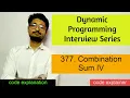 Combination Sum IV Dynamic Programming Interview Series Leetcode