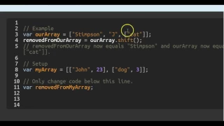 Manipulate Arrays With Shift freeCodeCamp Basic Javascript