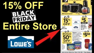 15 OFF Lowes ENTIRE STORE Black Friday 2022