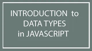 JavaScript Tutorials Part 3 Data Types in JavaScript
