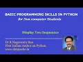 Free Python course - Python program to Display Two Sequences