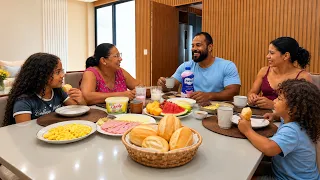 NOSSO CAFÉ DA MANHÃ EM FAMÍLIA| MUITAS CONVERSAS E RISADAS. 