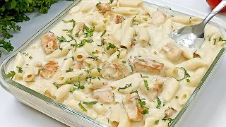 مكرونه بالوايت صوص بالفراخ فى خمس دقايق بدون كريمه بمكونات موجوده في كل بيت والطعم حكايه 