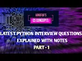 Latest python interview questions Part-1 csconcepts2022