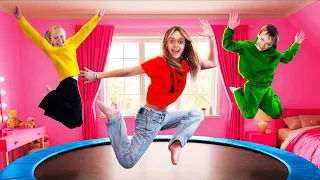 Sneaking a Giant Trampoline Into My Bedroom! Were Mom and Dad Mad?