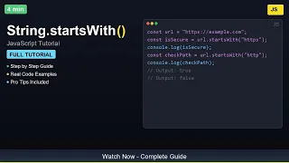 String startsWith - Complete JavaScript Tutorial