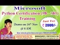 Microsoft Python Certification 98 - 381 Training in DURGASOFT