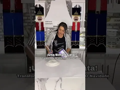 ¡Una Simple Lata y un Plato!Transformado en Lindo Arreglo Navideño