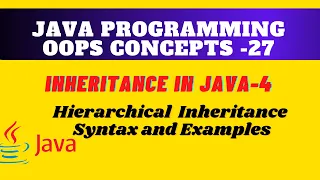 Hierarchical Inheritance in Java Inheritance in Java Sample code and examples