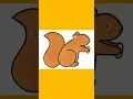 Squirrel drawing with number 6
